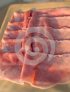 Tasty sliced cooked ham