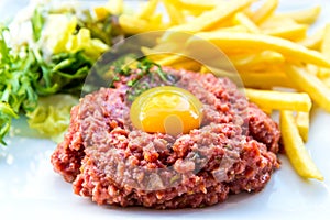 Tasty Steak tartare (Raw beef) photo