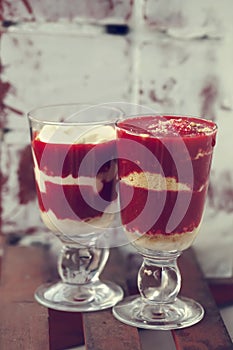 Tasty strawberry dessert tiramisu