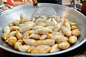 Tasty street food on market in Thailand