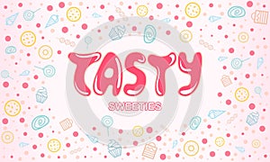 Tasty Sweeties Background Pop Art - Vector