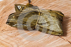 Tasty tamales wrapped in bijao leaf