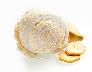 Tasty tropical banana ice cream scoop