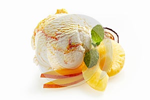 Tasty tropical fruit Italian artisanal ice cream