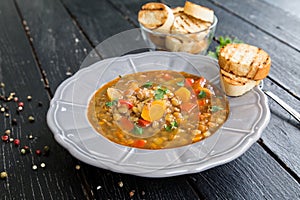 Tasty vegetable lentil soup