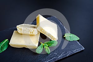 Tasty white porous chocolate