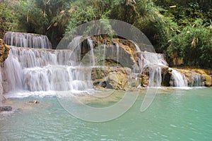 Tat Kuang Si Waterfalls is a three tier waterfall of Luang Prabang ,Laos