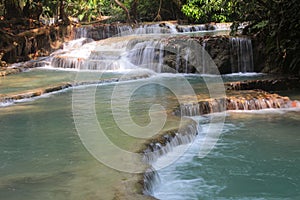 Tat Kuang Si Waterfalls is a three tier waterfall of Luang Prabang ,Laos