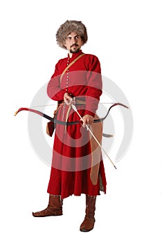 Tatar warrior with a bow.