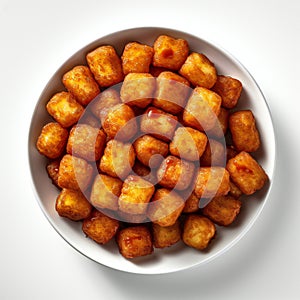 tater tots on a beautiful plate.generative ai