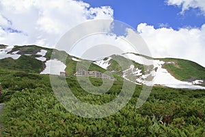 Tateyama mountain range with snow in summer