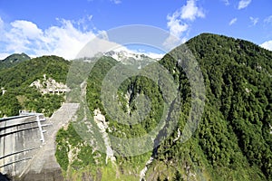 Tateyama mountain range, view from Kurobe dam