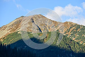 Tatra mountain peak view in Slovakia in sunny day