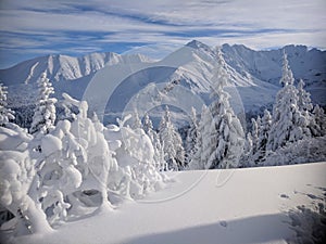 Tatra mountain in the snowy winter