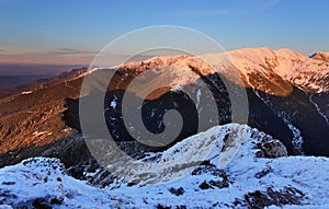 Tatra mountain at sunset