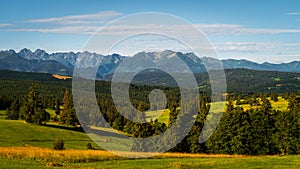 Tatra Mountains, Poland. Panorama of a mountain landscape. Late summer mountain view. Beautiful landscape