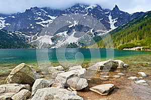 Tatra Mountains scenery stones lake beautiful nature Carpathian