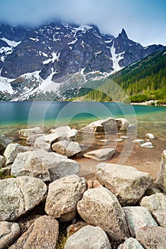 Tatra Mountains scenery stones lake beautiful nature Carpathians