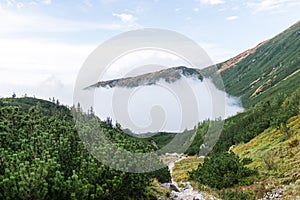 Tatra mountains in Slovakia covered with clouds