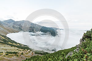 Tatra mountains in Slovakia covered with clouds