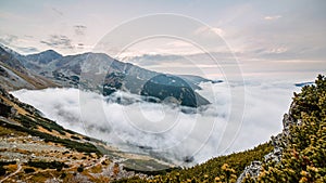 Tatra mountains in Slovakia covered with clouds