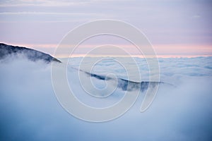 Tatra mountains in Slovakia covered with clouds