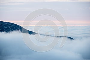 Tatra mountains in Slovakia covered with clouds