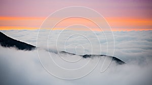 Tatra mountains in Slovakia covered with clouds