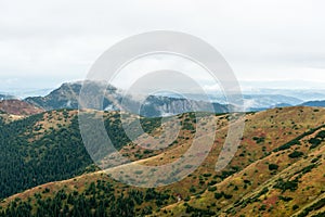 Tatra mountains in Slovakia covered with clouds