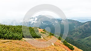 Tatra mountains in Slovakia covered with clouds