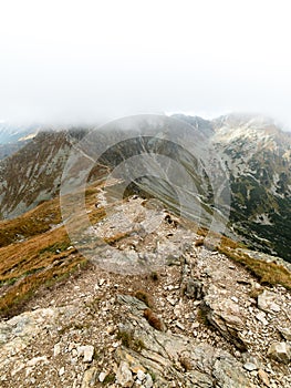 Tatra mountains in Slovakia covered with clouds