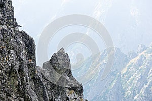 Tatry na Slovensku zahalené mrakmi