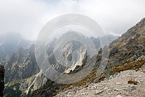 Tatra mountains in Slovakia covered with clouds