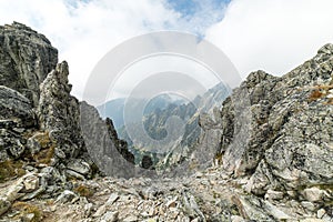 Tatra mountains in Slovakia covered with clouds