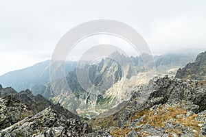 Tatra mountains in Slovakia covered with clouds