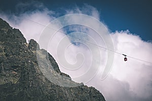 Tatry na Slovensku pokryté sněhem - vintage film eff