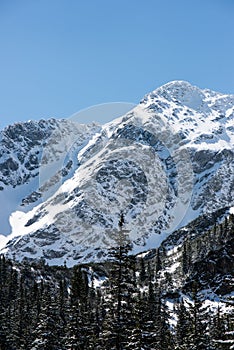 Tatra mountains in Slovakia covered with snow