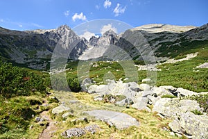 Tatra Mountains Slovakia with rocks in foreground