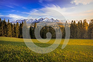 Tatra Mountains at sunset photo