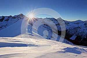 Tatra Mountains in winter. High mountains in winter