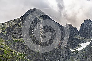 Tatranská Lomnica, Tatry, Slovensko - Panoramatický výhled na Lomnický štít ve slovenských Tatrách - Lomický štít - s