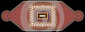 Tatreez, decorative Palestinian embroidery symbol.Traditional ethnic geometric shapes border mughal art baroque Composition Panel