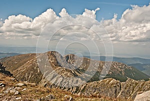 Tatry mountains panorama from Spalena peak in Rohace