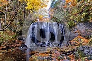 Tatsuzawa Fudo No Taki Waterfall in Autumn, Fukushima, Japan