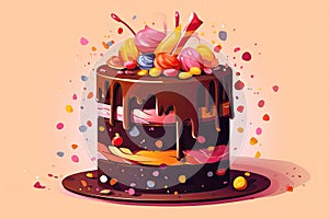 tatsy chocolate birthday cake with confetti