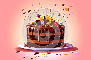 tatsy chocolate birthday cake with confetti