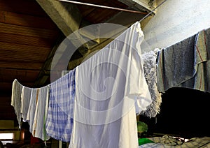 tatters and rags on the washing lines