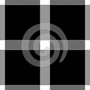 Tattersall check tartan vector, menswear texture pattern seamless. Content plaid textile fabric background in white and black photo