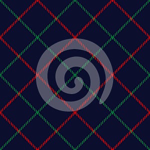 Tattersall Christmas plaid pattern vector. Seamless multicolored dark check background graphic for jacket, coat, skirt, shirt.