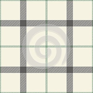 Tattersall pattern spring summer in grey  green  off white. Seamless soft textured windowpane vector background for flannel.